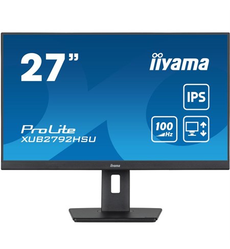 Iiyama ProLite XUB2792HSU Full HD LED Monitor, 27 Inch, Height Adjustable Stand
